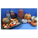 Handpainted Wood & Plastic Pumpkins&Gourds,Cloth