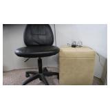 Wheeled Desk Chair&Ottoman 17x17x18"w/Foot