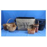Canvas Bag w/Wicker Baskets,some Longaberger