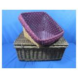 Large Wicker Basket w/lid 22x15x8"&Longaberger