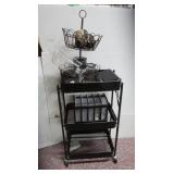 Wheeled Metal Storage Cart 17.5x11.5x31",Wire