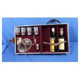 Vintage Portable Bar Set,missing 1 bottle