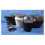 Lge Canning Pots, Vintage Enamel Canning pot,