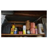Contents Top Shelf,Oil, Paint Thinner