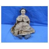 Vintage Porcelain&Cloth Folk-Art Style Doll