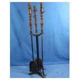 Metal&Wood 3 piece Fireplace Set 31"H