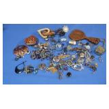 Misc Lot,Beads,Singloe Earrings,Key Ring&more