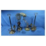 2 Metal Lamps(do not turn on)& 2 Metal Candle