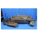5 Wicker Baskets-2 Longaberger