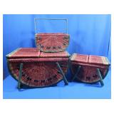 3 Wicker "Watermelon" Baskets, Largest