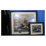 2 Framed Prints 32x28.5"&17.5x16"