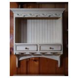 Wall Mounted Shelf w/Drawers&Stem Glass Holder