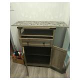 Rustic Cupboard 23.25x11.75x38.5"&Mirrored Wall