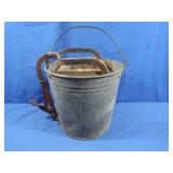 Vintage Galvanized mop bucket w/Wringer 13"