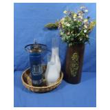 Handpainted Vase,Metal Hurricane Style