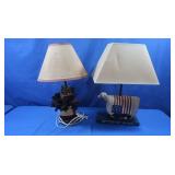 Patriotic decorated Sheep Base Table Lamp&Mason