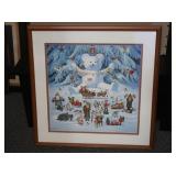 Framed Print, "Jingle Bell Teddy&Friends" by