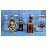 Various Glass Jars,Canisters,Alcohol Bottles&more