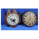 Wooden Wall Clock, 12.75x4x15.5", Wood Cracked at