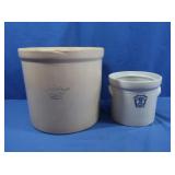 2 Gal Crock,no cracks&Small Crock "Marked 2"