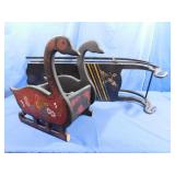 Decortive Wooden Sled 33"x11",Wooden Goose