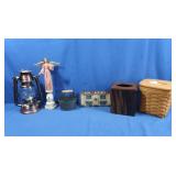 Home Decor-Brass Lantern,Wooden Tissue Holder