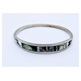 Silver & Abalone Bracelet, 14.5gr Gross Wt