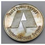 1990 1oz Fine Silver Allegheny Power Coin