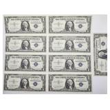 Mint 1957B Silver Certs, #1-9 Sequential Order