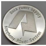 1991 1oz Fine Silver Allegheny Power Coin