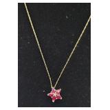 10k Genuine Ruby Necklace 1.3gr