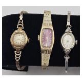 3 Vintage Ladies Watches- Caravelle, Seiko,