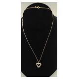 10k Diamond Heart Necklace 2gr