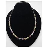 Sterling Genuine Stone 18-20" Necklace, 25gr
