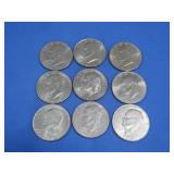 9 Asst. Eisenhower Dollars