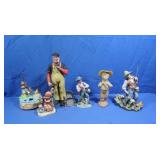 Vintage Porcelain fisherman Statues