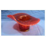 Vintage Viking Glass Amberina Candy Dish