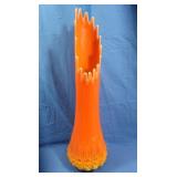 Vintage LE Smith Bittersweet Swung Glass Vase