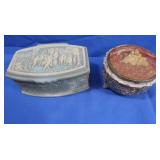 Vintage Incolay Stone Jewelry/Trinket Box&Vintage