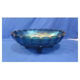 Vintage Iridescent Blue Carnival Glass