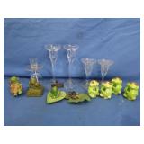 Lenox Crystal Candle Holders,Frog Salt n