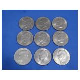 9 Asst. Eisenhower Dollars
