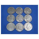 9 Asst Eisenhower Dollars