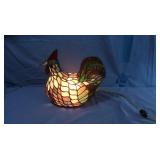 Tiffany-style Stained Glass Resin Rooster Light