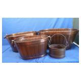 Copper Wash Tubs,3 Nesting&Copper Pot