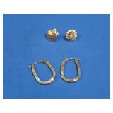 2 Pr. 14K Earrings 1.3gr tw