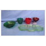 Uranium Glass Tray,Achoor Hocking emeral Green