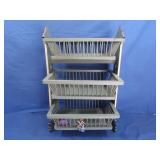Wood Basket Rack 14x10.5x22.5"H