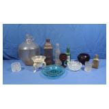 Vintage Blue Glass Candle Holder,Vintage Avon