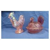 Vintage Fenton Cafnival Glass Pink Iridescent